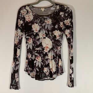 Wilfred Purple Floral Long Sleeve Top